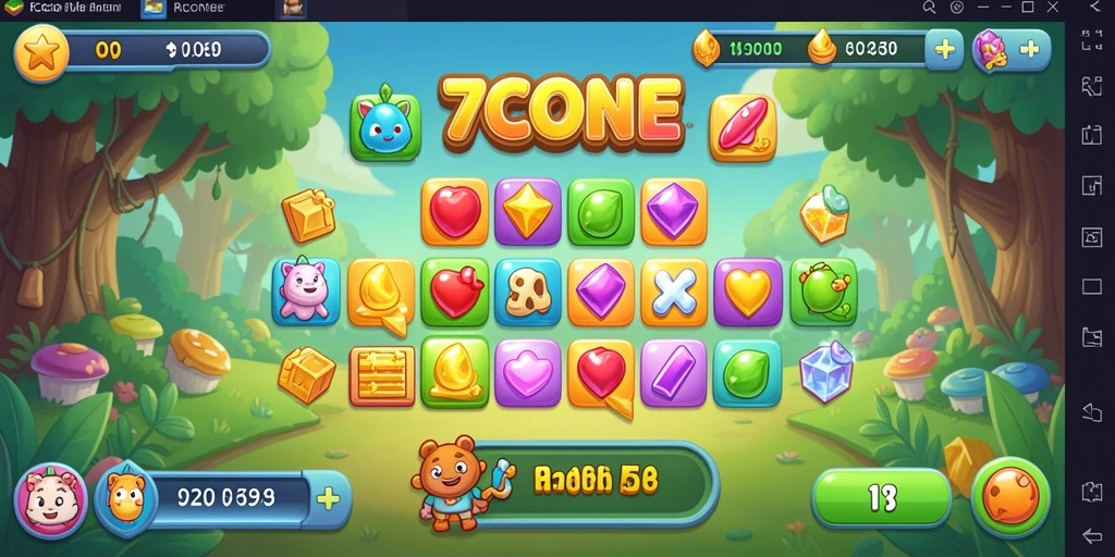 Tampilan gameplay seru dari 7CONE dengan elemen colorful.