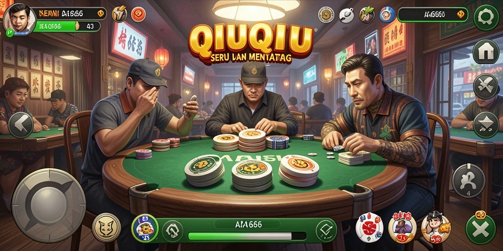 Tampilan permainan QiuQiu yang mendebarkan dan mengasyikkan.