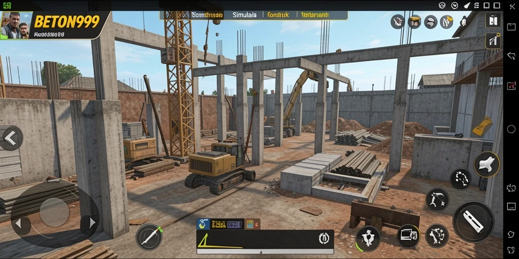 Tampilan menarik dari gameplay BETON999 yang menampilkan konstruksi.