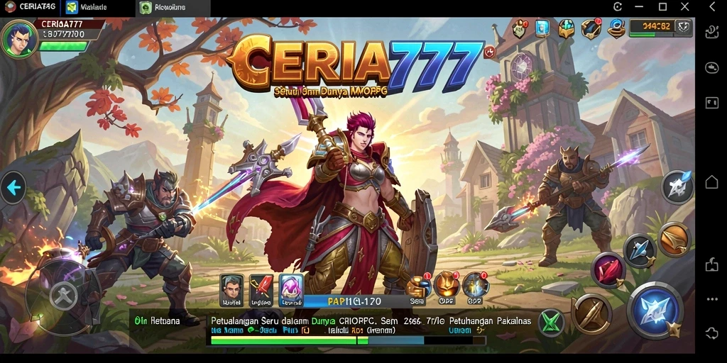 Tampilan seru permainan CERIA777 saat menjelajahi dunia MMORPG.