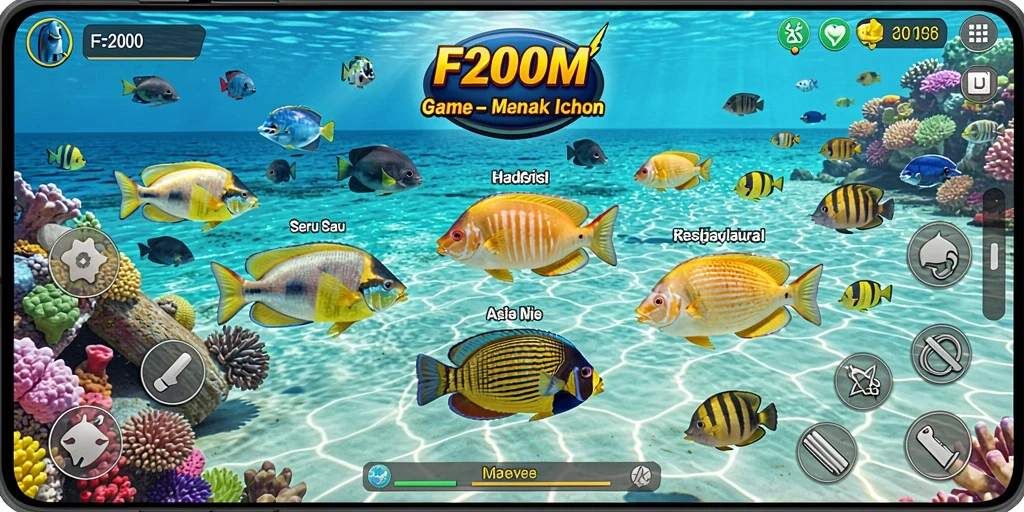 Gameplay menarik F200M yang penuh aksi menembak ikan.
