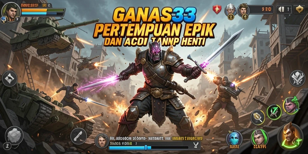 Tampilan aksi mendebarkan dalam gameplay GANAS33.