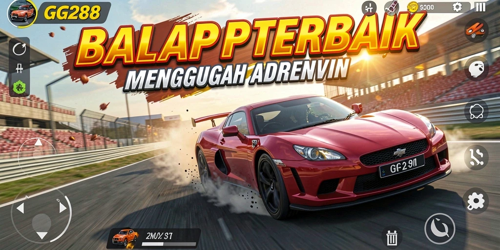 Screenshot gameplay GG288 menampilkan aksi balap yang mendebarkan.