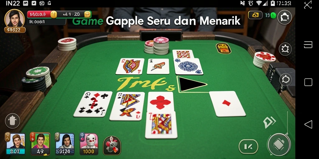 Tampilan gameplay Gaple yang seru dan kompetitif di IN22.