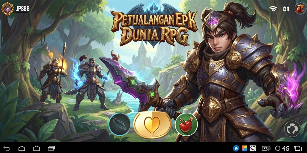 Screenshot gameplay JPS88 yang menampilkan pertempuran epik dan perjalanan petualangan.