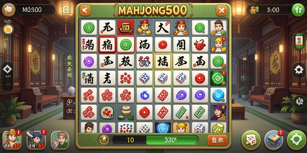 Tampilan gameplay seru dan menantang di MAHJONG500.