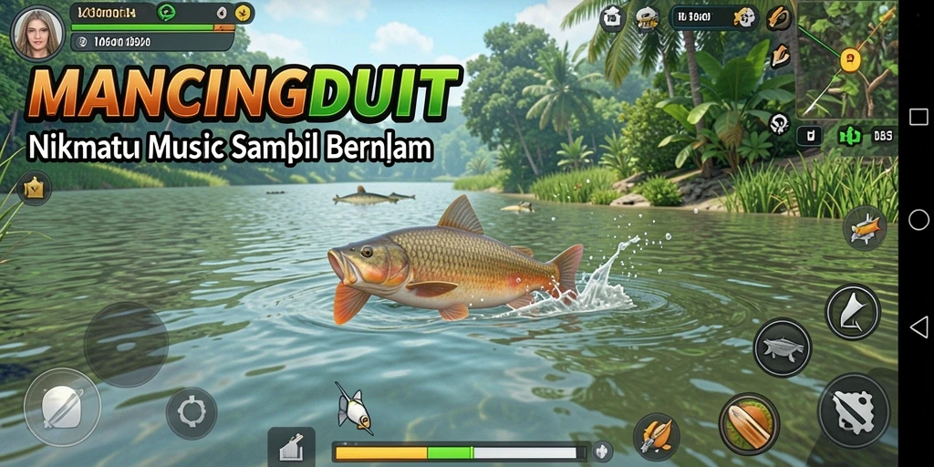 Tampilan gameplay menarik dari MANCINGDUIT dengan beragam lagu.