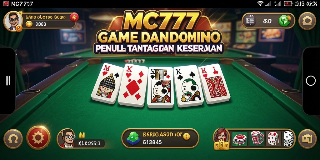 Tangkapan layar utama MC777 yang menampilkan saat pertandingan Domino.