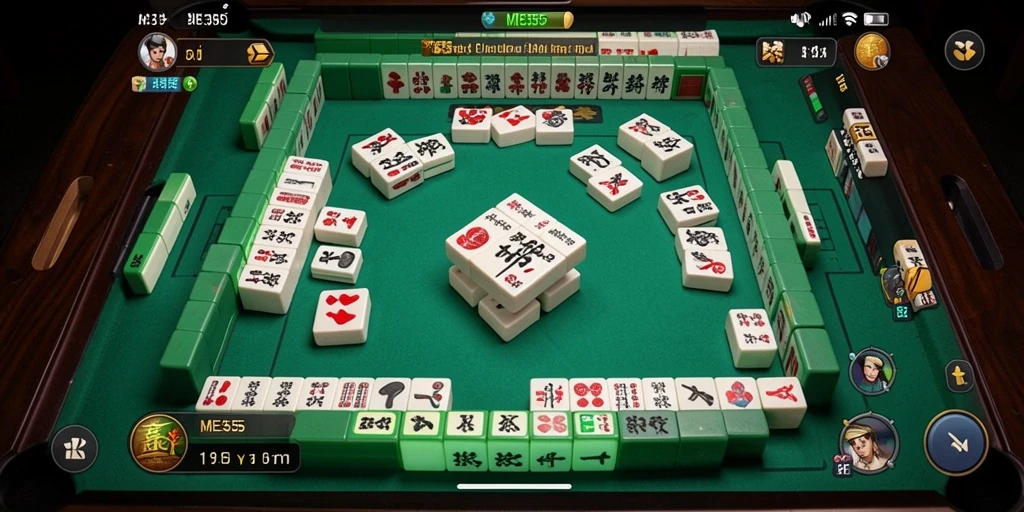 Tampilan gameplay menarik di ME355 dengan ubin Mahjong berwarna-warni.