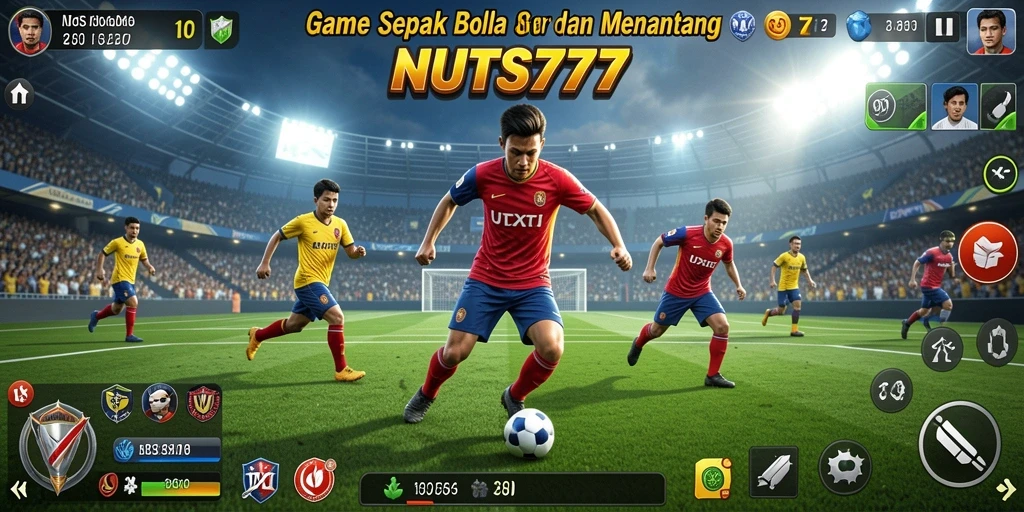 Screenshot gameplay NUTS777 dengan aksi sepak bola seru.