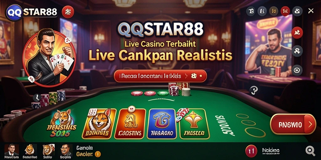 Tampilan gameplay langsung dari QQSTAR88 dengan dealer professional.