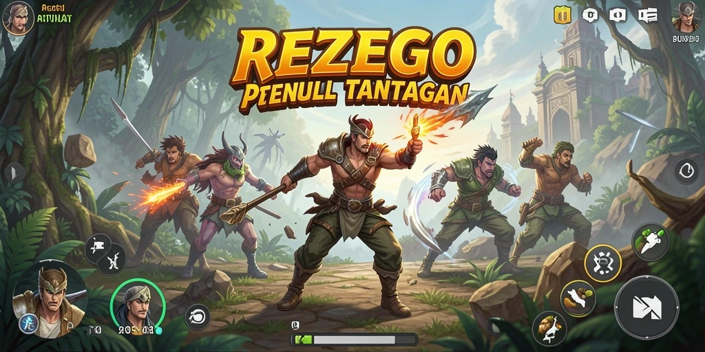 Screenshot gameplay <strong>REZEGO</strong> menampilkan aksi mendebarkan di setiap level.