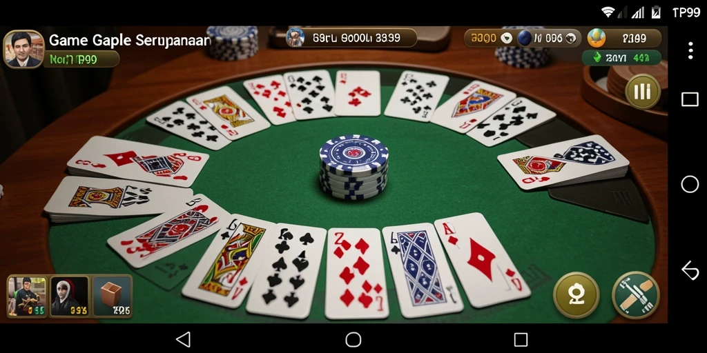 Tampilan gameplay Gaple di RP99 yang menarik dan interaktif.