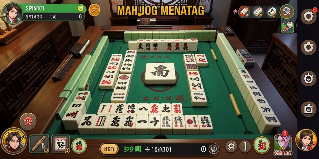 Tampilan gameplay Mahjong yang menarik di SPIN101.