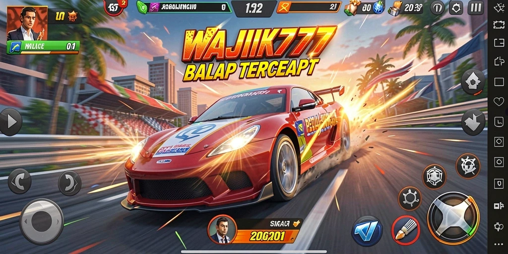 Tampilan gameplay seru dari balapan di WAJIK777 dengan grafis memukau.