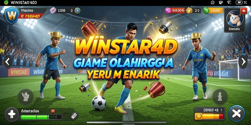Screenshot utama WINSTAR4D menunjukkan aksi seru dalam permainan olahraga.